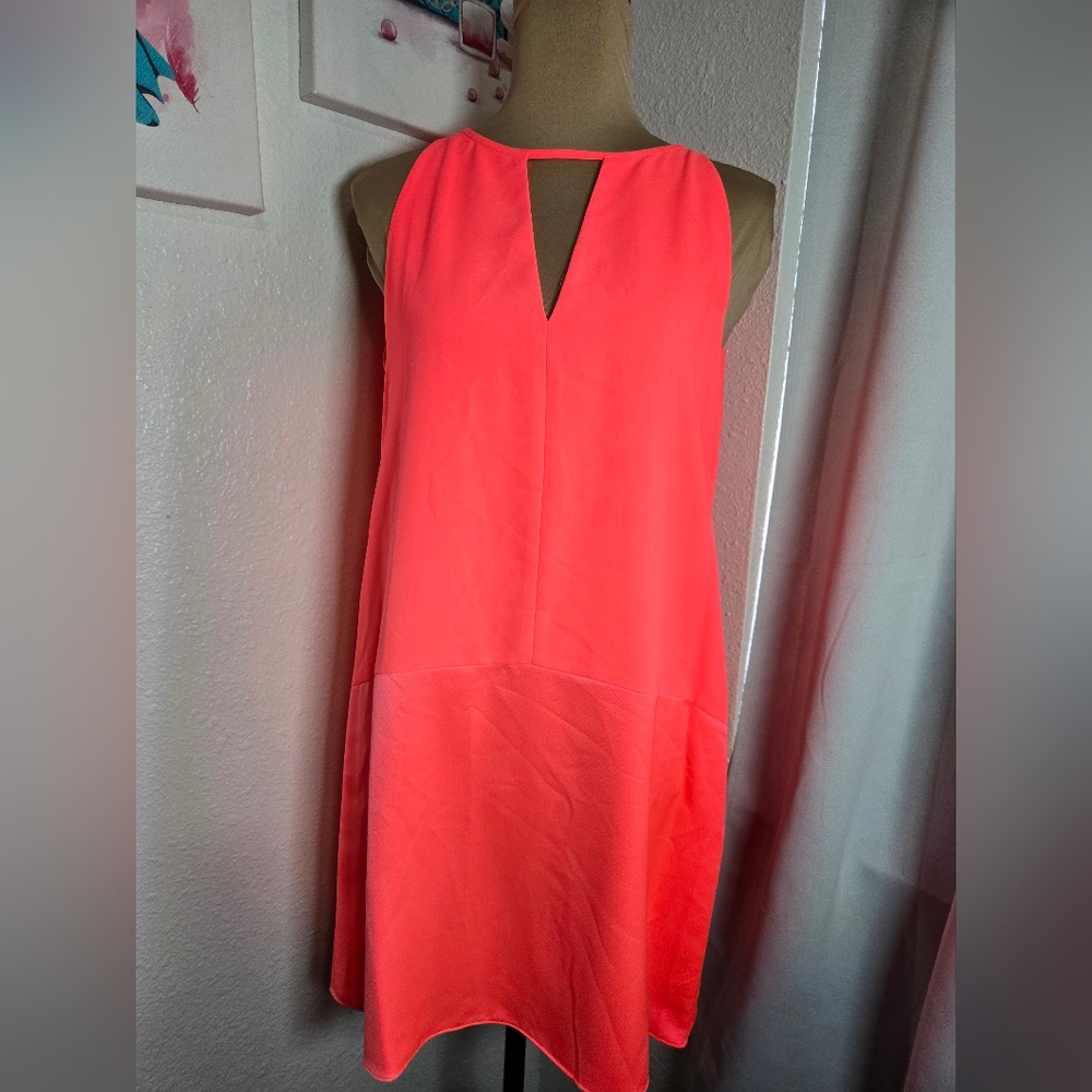 Parker Neon Coral Sleeveless Mini Dress
